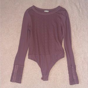 Free People Mauve Long Sleeve Bodysuit💟
